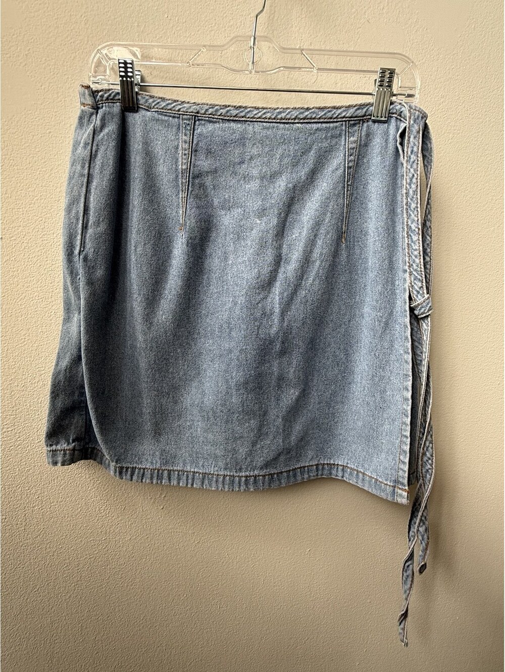 Vintage 90s Bill Blass Light Wash Denim Wrap Skort 100% Cotton Est Medium